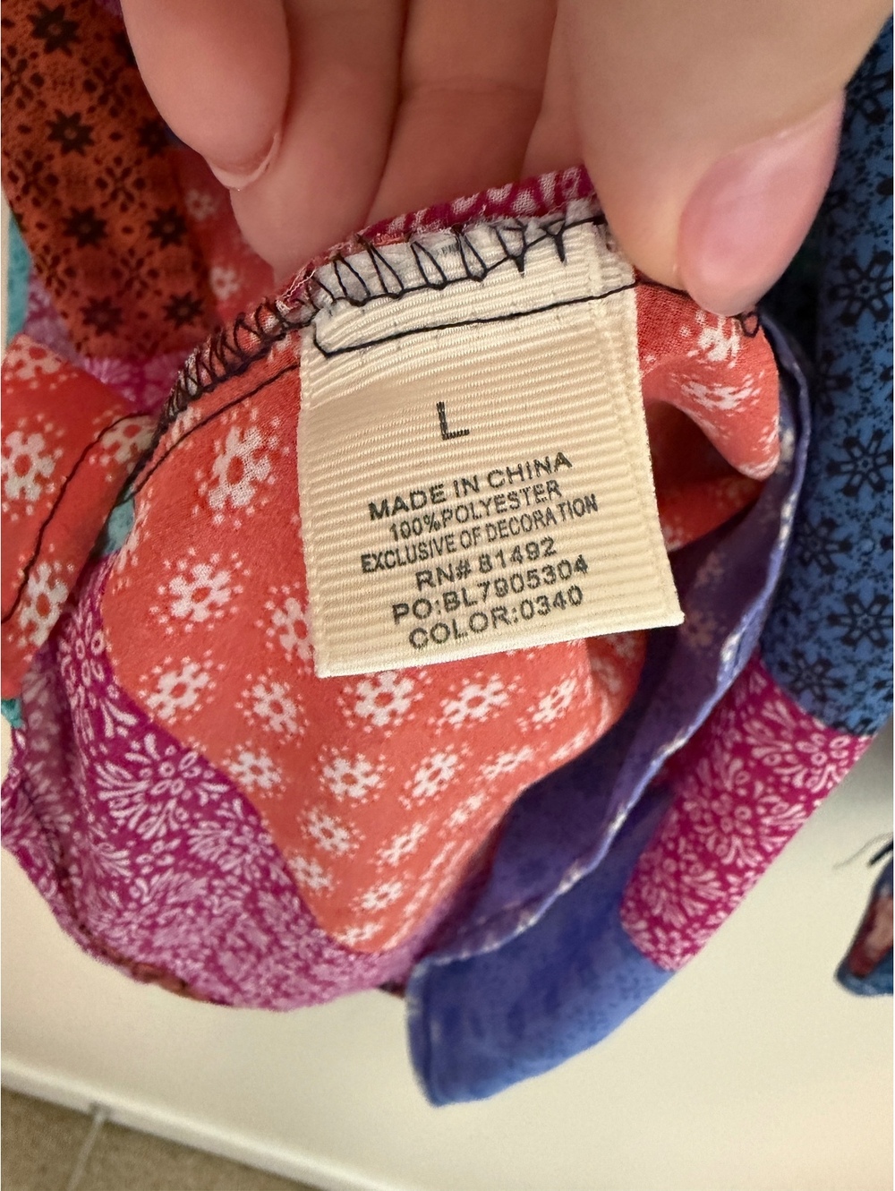 L boho patchwork inspired top - Picture 4 of 6